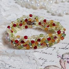 Bracelet Provençal avec des toupies en cristal de Swarovski et des facettes